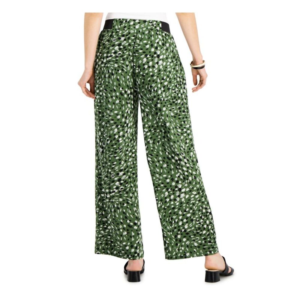 KASPER Womens Green Printed Wear To Work High Waist Pants XS - Picture 2 of 4
